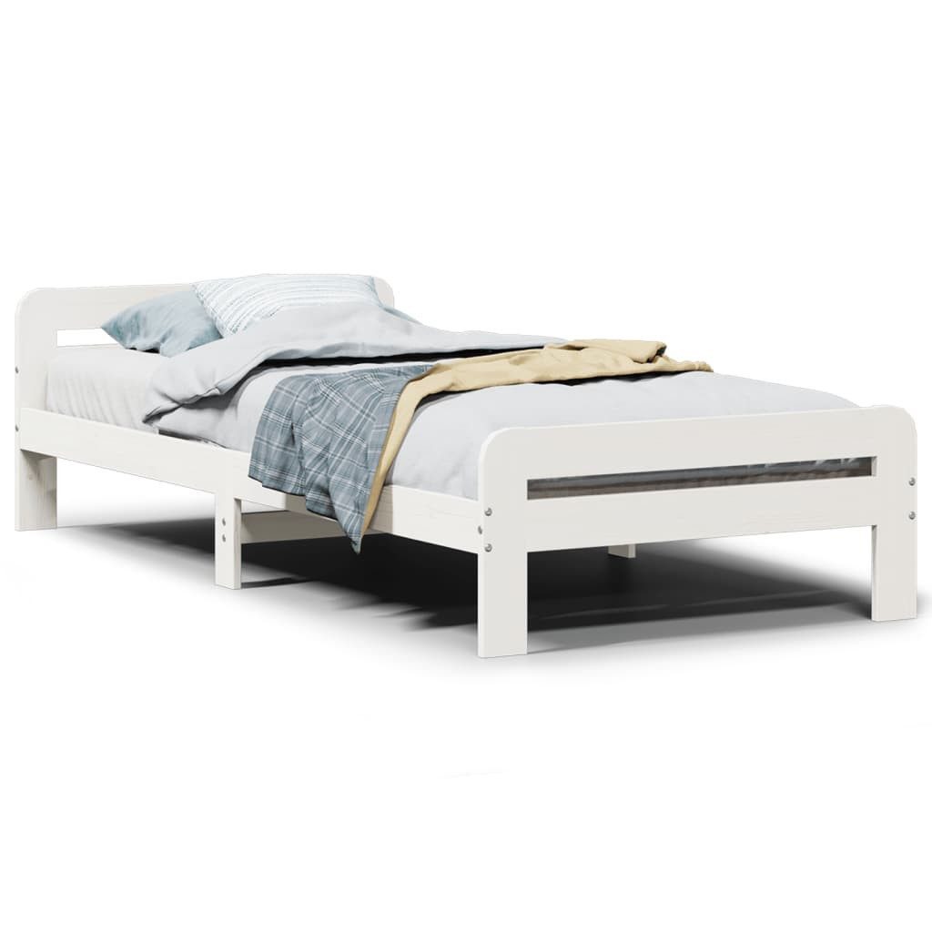 vidaXL Bett Massivholzbett ohne Matratze Weiß günstig online kaufen