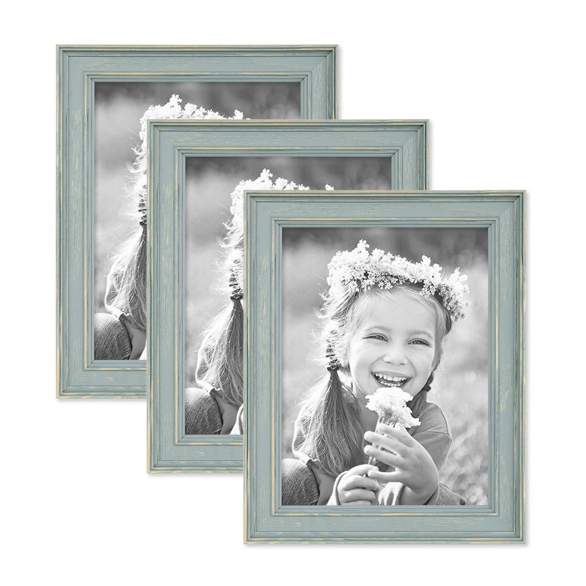 PHOTOLINI Bilderrahmen 3er Set Massivholz-Rahmen im günstig online kaufen