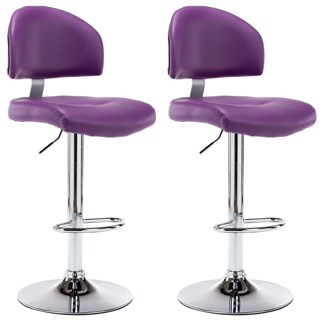 vidaXL Barhocker Barhocker 2 Stk. Lila Kunstleder (2 St)