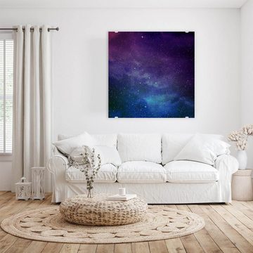 Primedeco Glasbild Wandbild Quadratisch Universum mit Sternen mit Aufhängung, Weltall