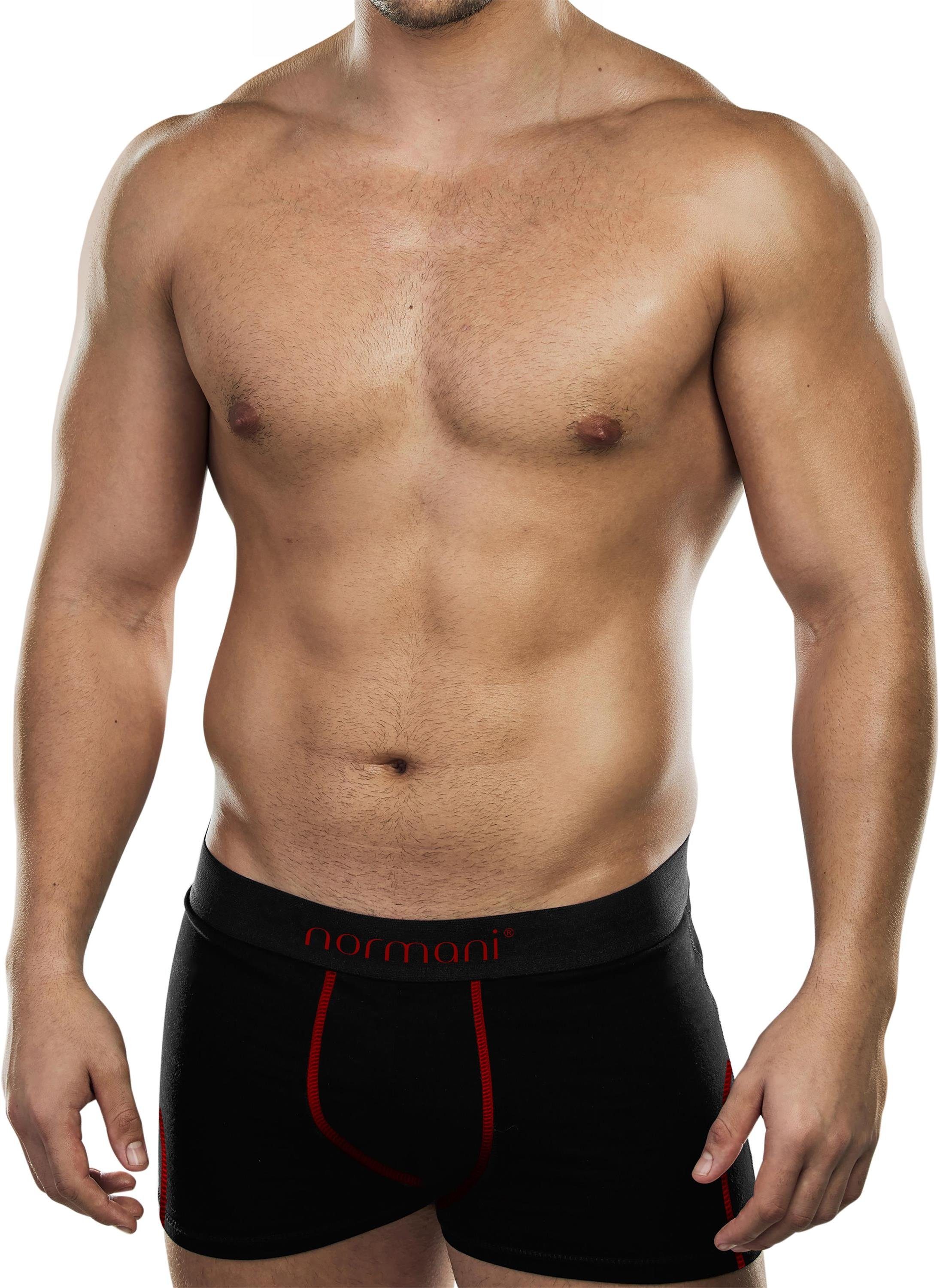 normani Boxershorts 6 weiche Boxershorts aus Baumwolle Unterhose aus atmungsaktiver Baumwolle für Männer Rot