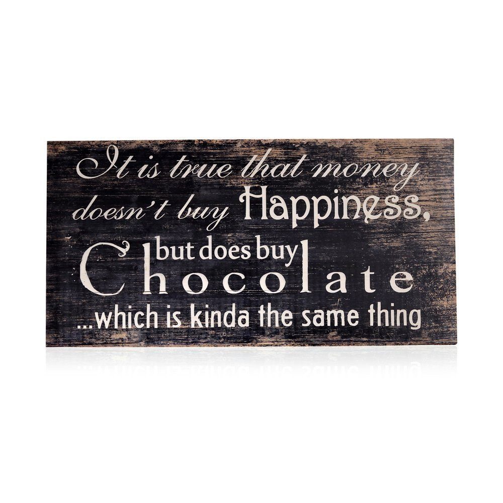 Holzbild Holzschild Wanddekoration Wandschild Dekoschild Spruchbild schwarz