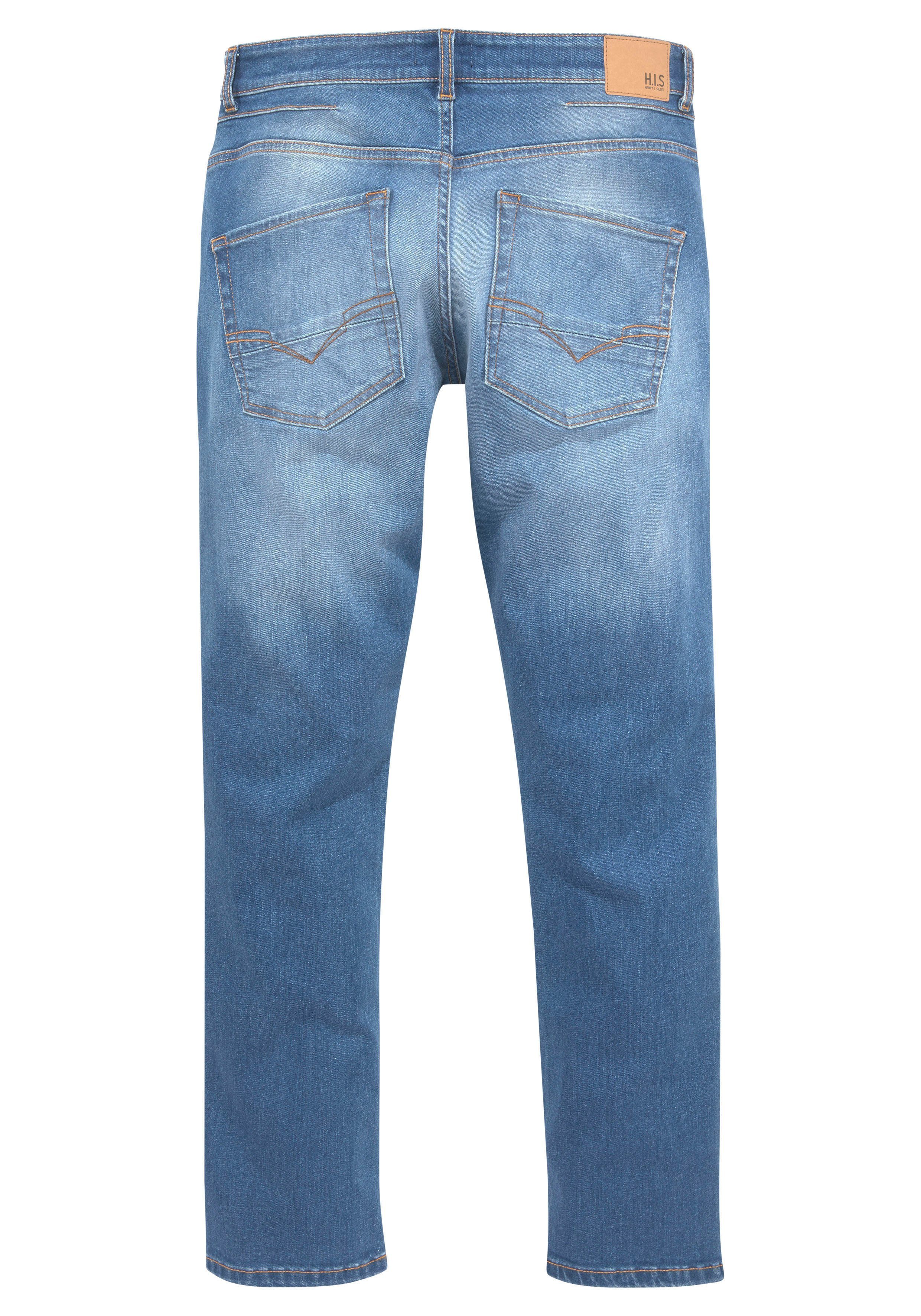 Wash Ökologische, blue H.I.S wassersparende Straight-Jeans DALE Produktion Ozon durch