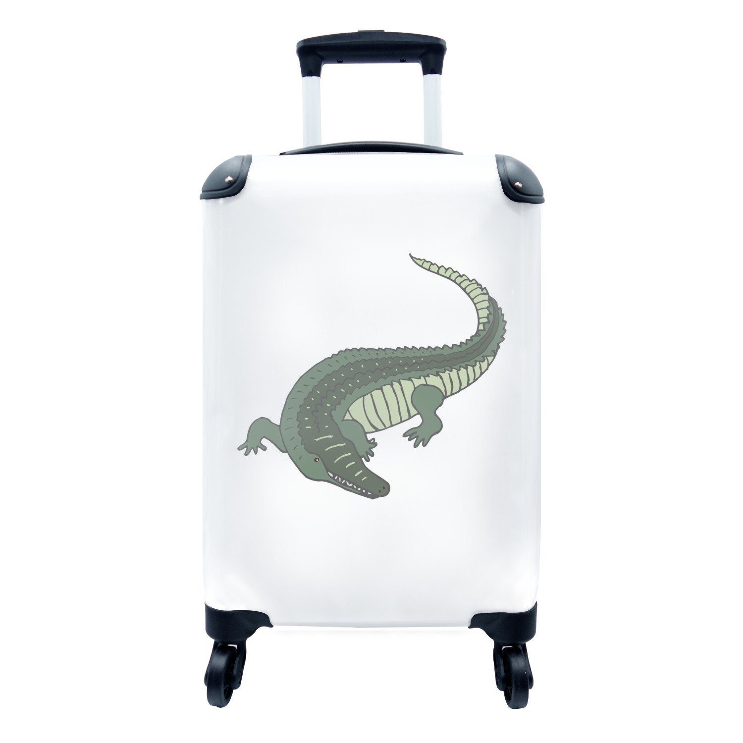 MuchoWow Handgepäckkoffer Alligator - Kinder Handgepäck Ferien, für mit Reisetasche - - Reisekoffer 4 Jungen Trolley, rollen, Mädchen, Rollen