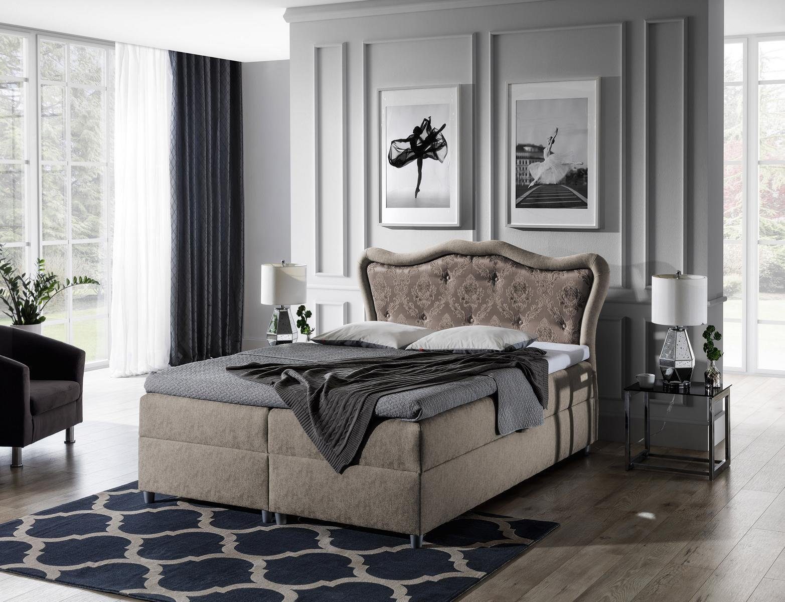 JVmoebel Boxspringbett, Klassisches Bett Boxspring Betten Barock