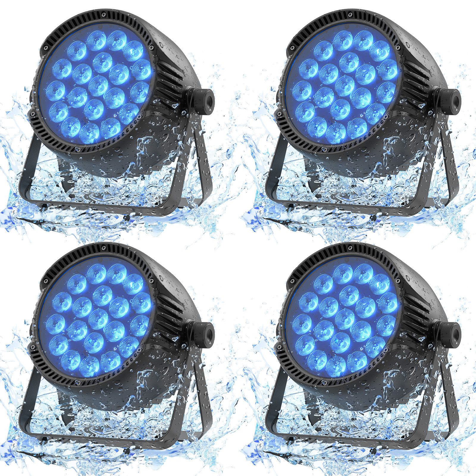 ZonQoonz Discolicht 300W IP65 wasserdichter 20-PCS-RGBW-4-in-1-LED-Bühnen-PAR-Scheinwerfer