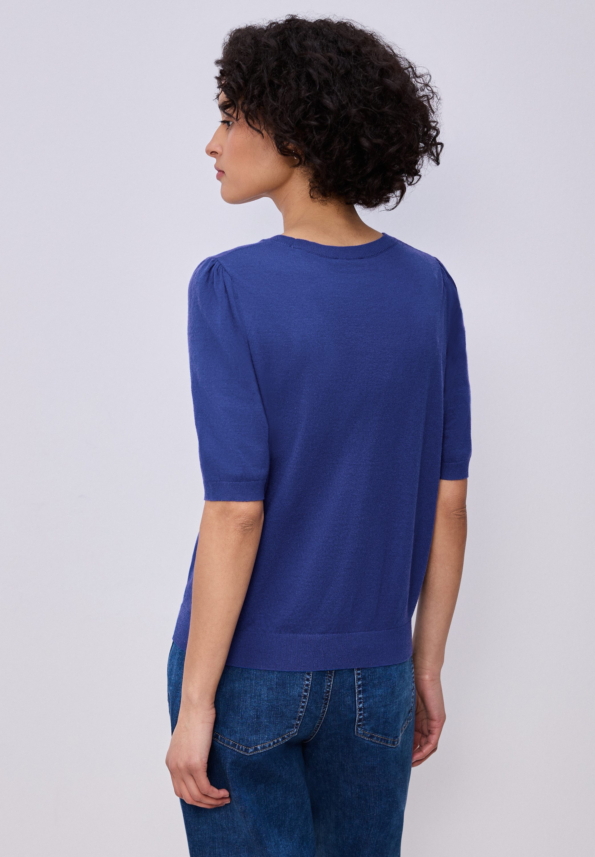 STREET ONE Strickpullover Halbarm mit modischen Pull-Ärmeln
