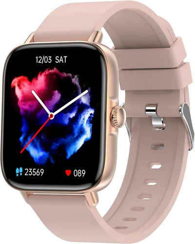 findtime Smartwatch (Andriod iOS), Telefonfunktion Sportuhr Blutdruckmessung Gesundheitsuhr Laufuhr Junge