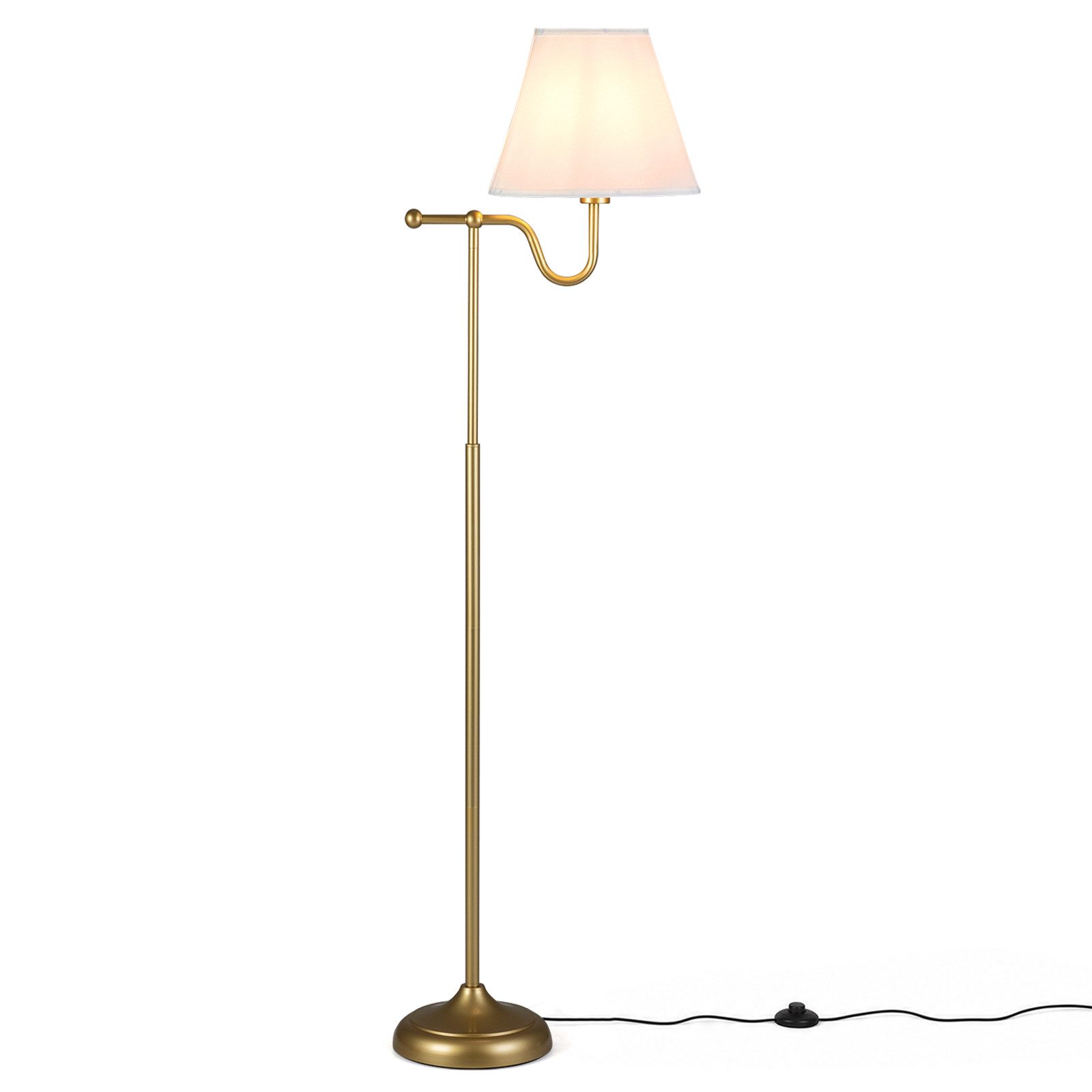 COSTWAY Stehlampe Leselampe für Wohnzimmer, Standleuchte vintage