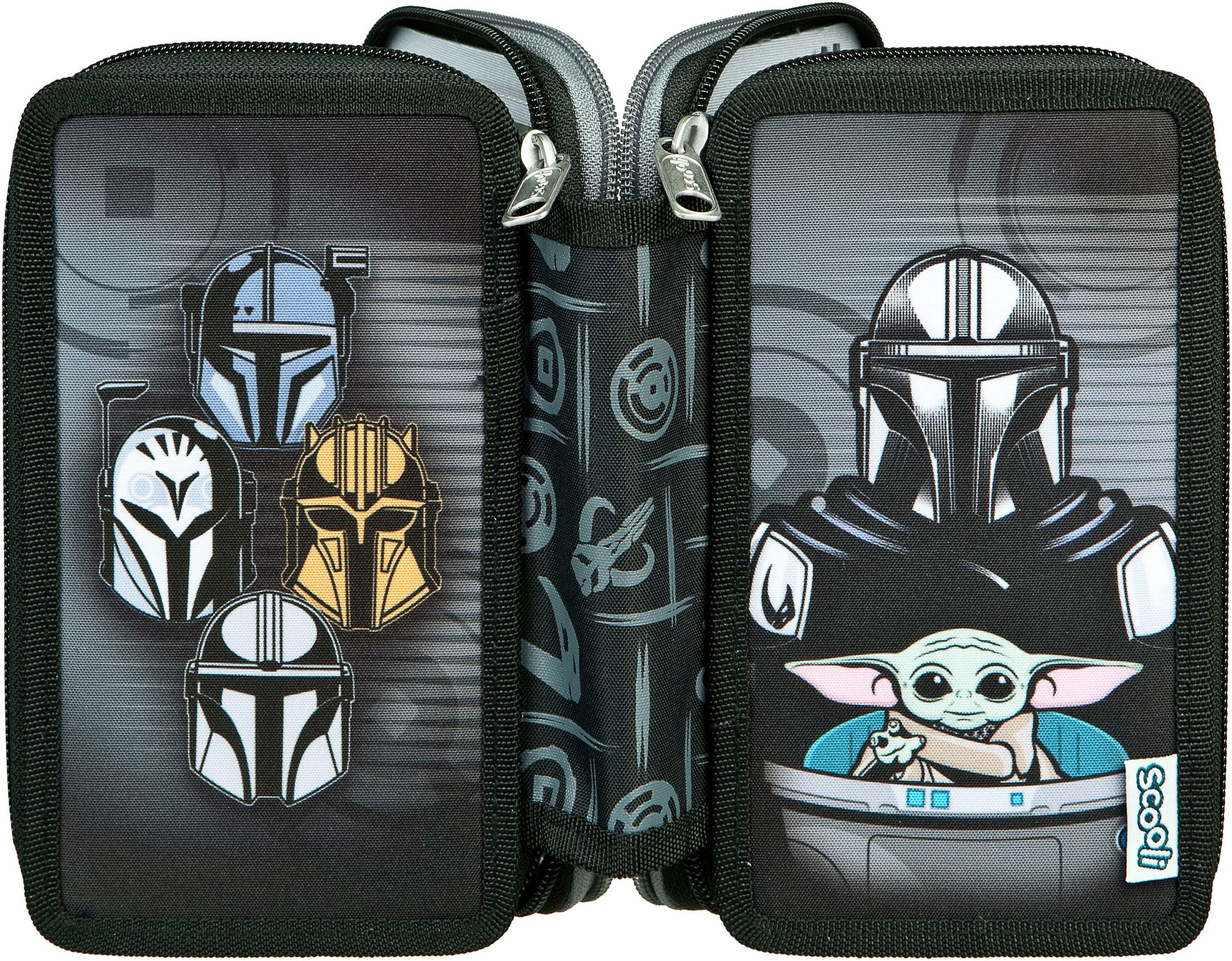 Scooli Federmäppchen Tripledecker, Star Wars, befüllt, inklusive Geodreieck