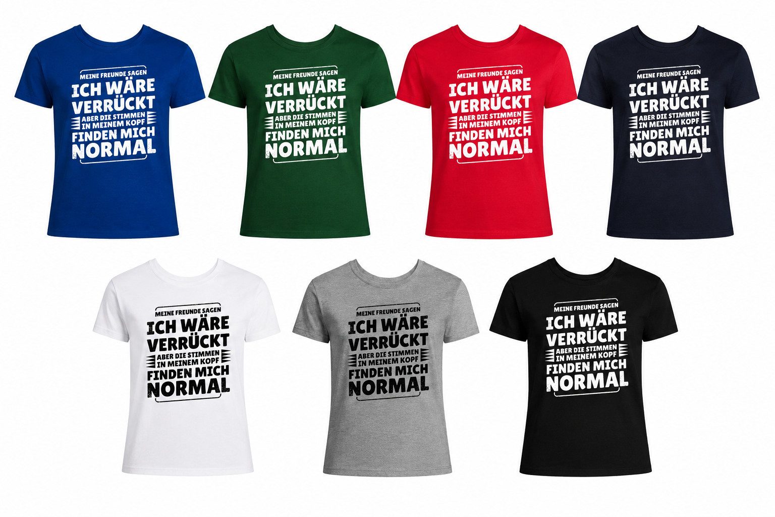 T-Shirt VerrücktStimmen Herren T-Shirt Spruch Print Stimmen Kopf Fun