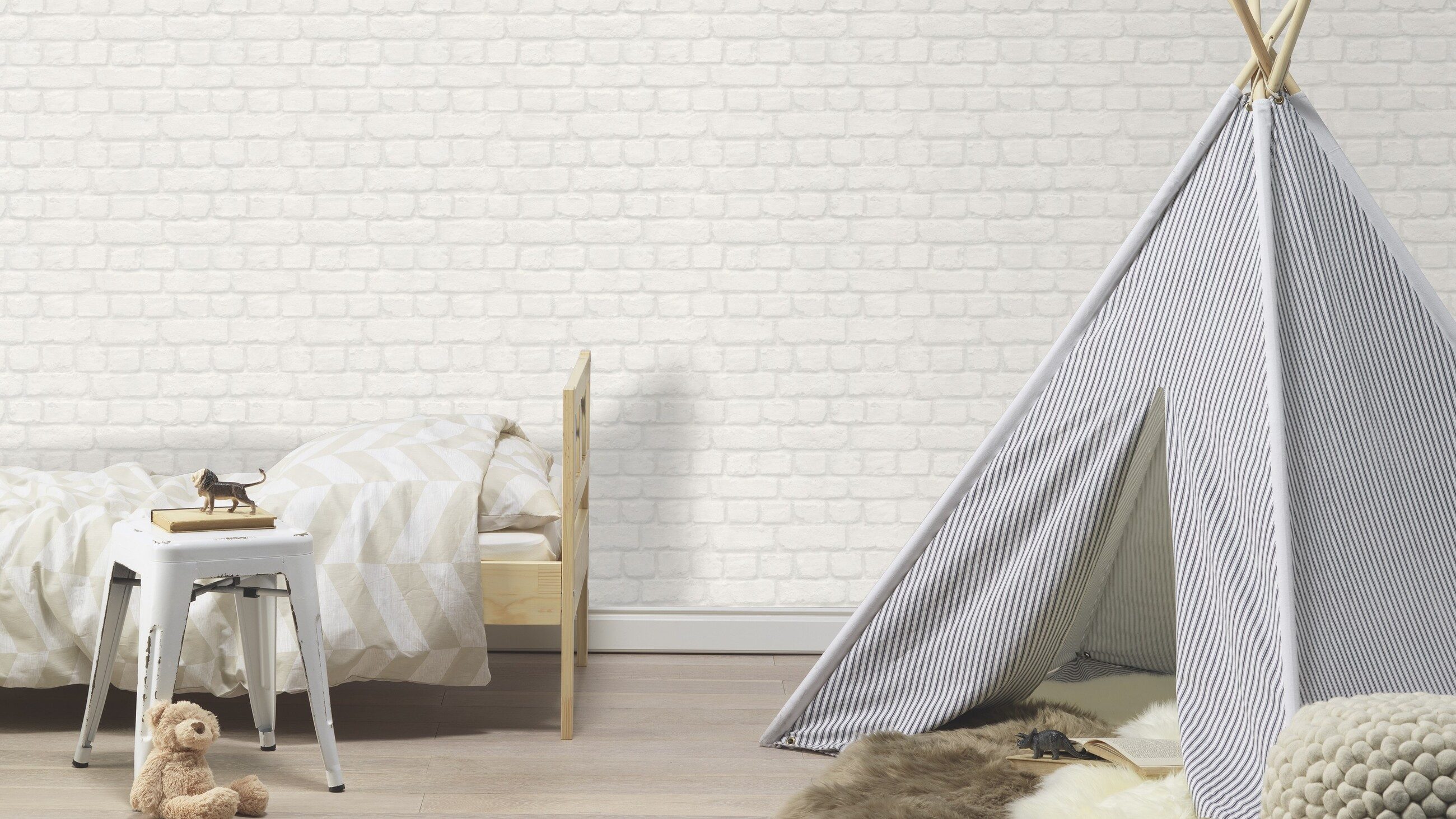 Rasch Papiertapete 3D Ziegelstein-Optik, strukturiert, Steinoptik, (1 St), Industrial, Steinwand