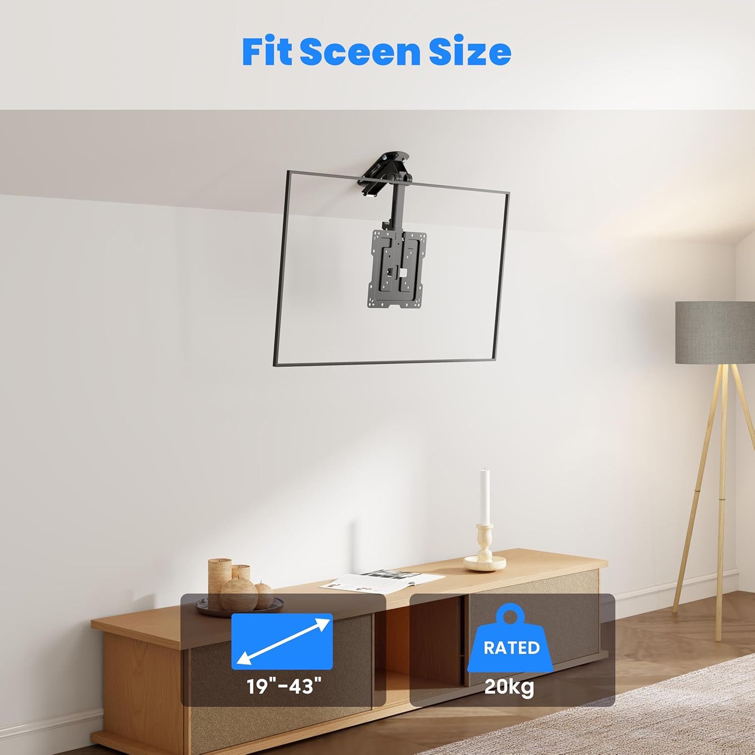 conecto TV-Wandhalterung conecto Deckenhalterung für Fernseher, klappbar, höhenverstellbar, (bis 43 Zoll)