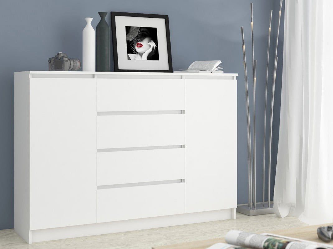 Raumhirsch Furniture Kommode mit 4 Schubladen 2 Türen Wohnschrank, Anrichte Sideboard 160 cm breit, (viele Farbvarianten - Maße: 160 x 99 x 40 cm) - Hochwertig  – Bild 2 von 5