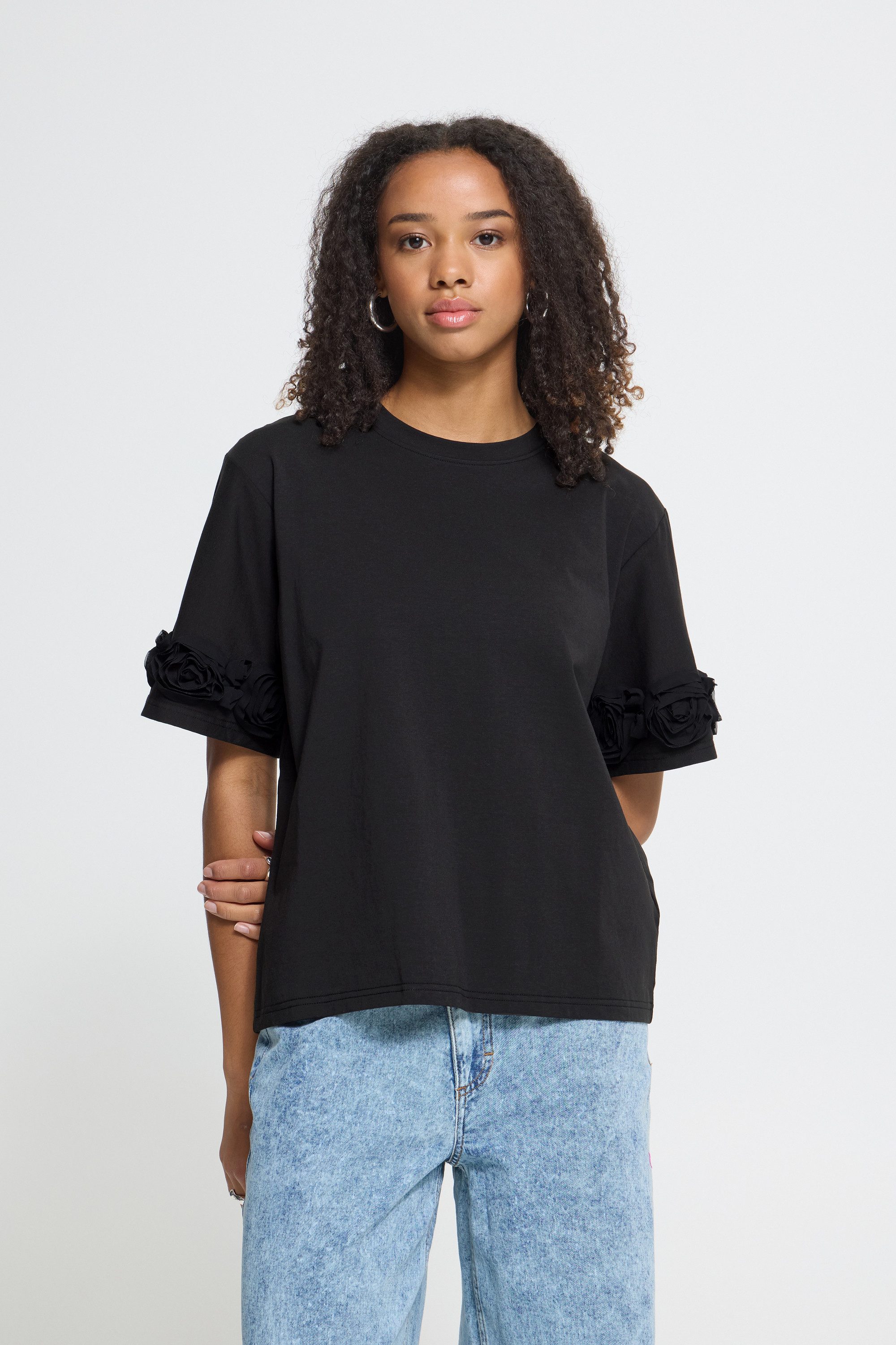 ICHI T-Shirt Kurzarm-Bluse IHROSANNY