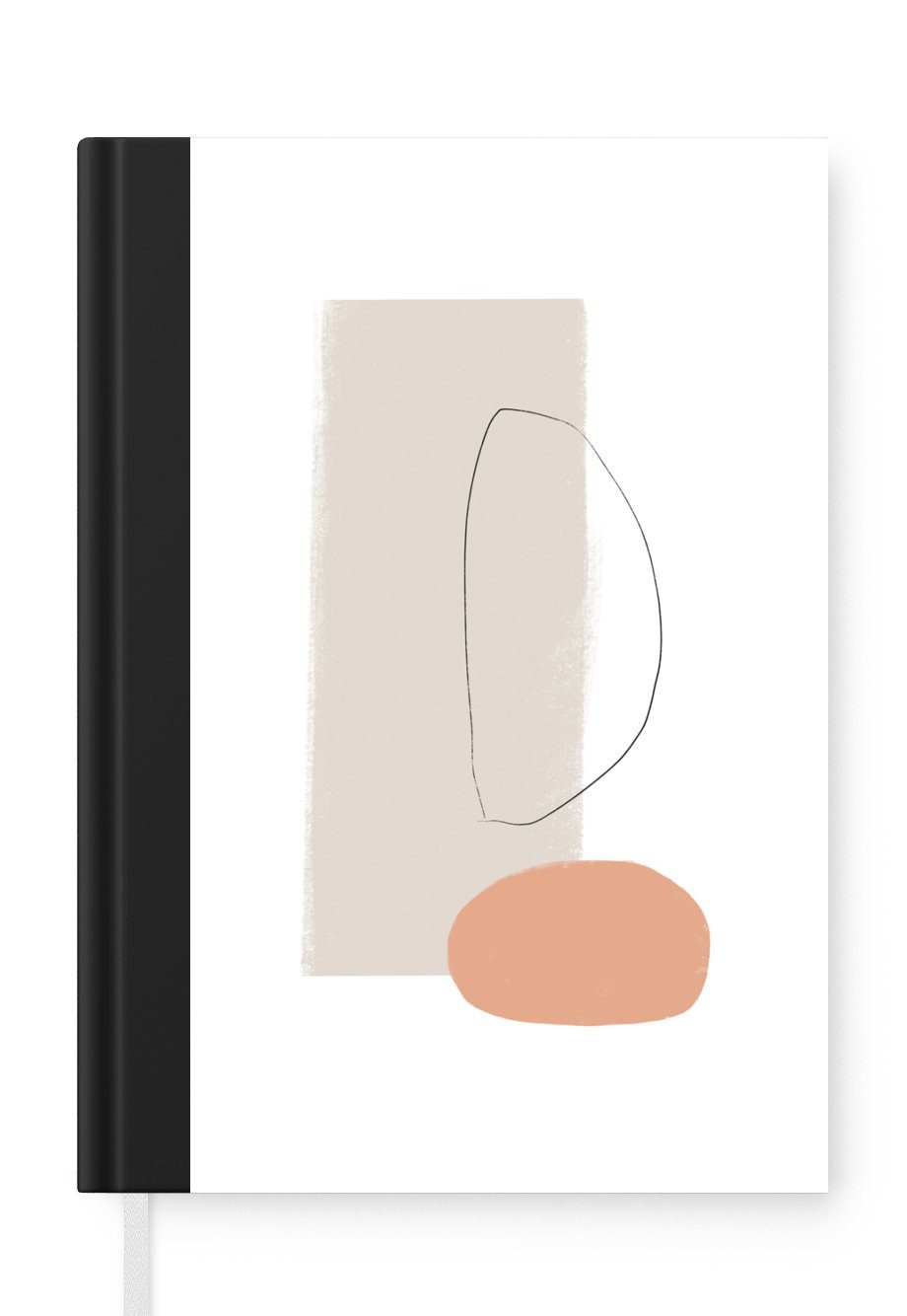 MuchoWow Notizbuch Minimalismus - Pastell - Abstrakt, Journal, Merkzettel, Tagebuch, Notizheft, A5, 98 Seiten, Haushaltsbuch