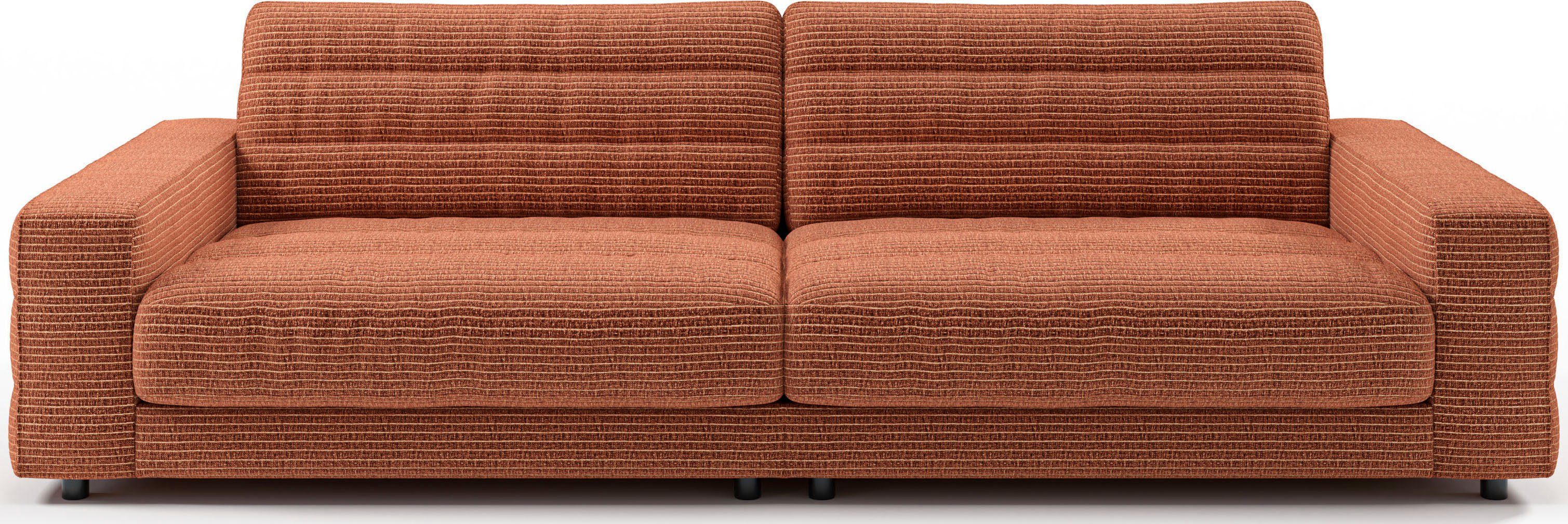 3C Candy Big-Sofa Stripes Megasofa, tolle Verarbeitungsdetails, bequem, Breite 296cm, Lose Rückenkissen, mit feiner Quersteppung