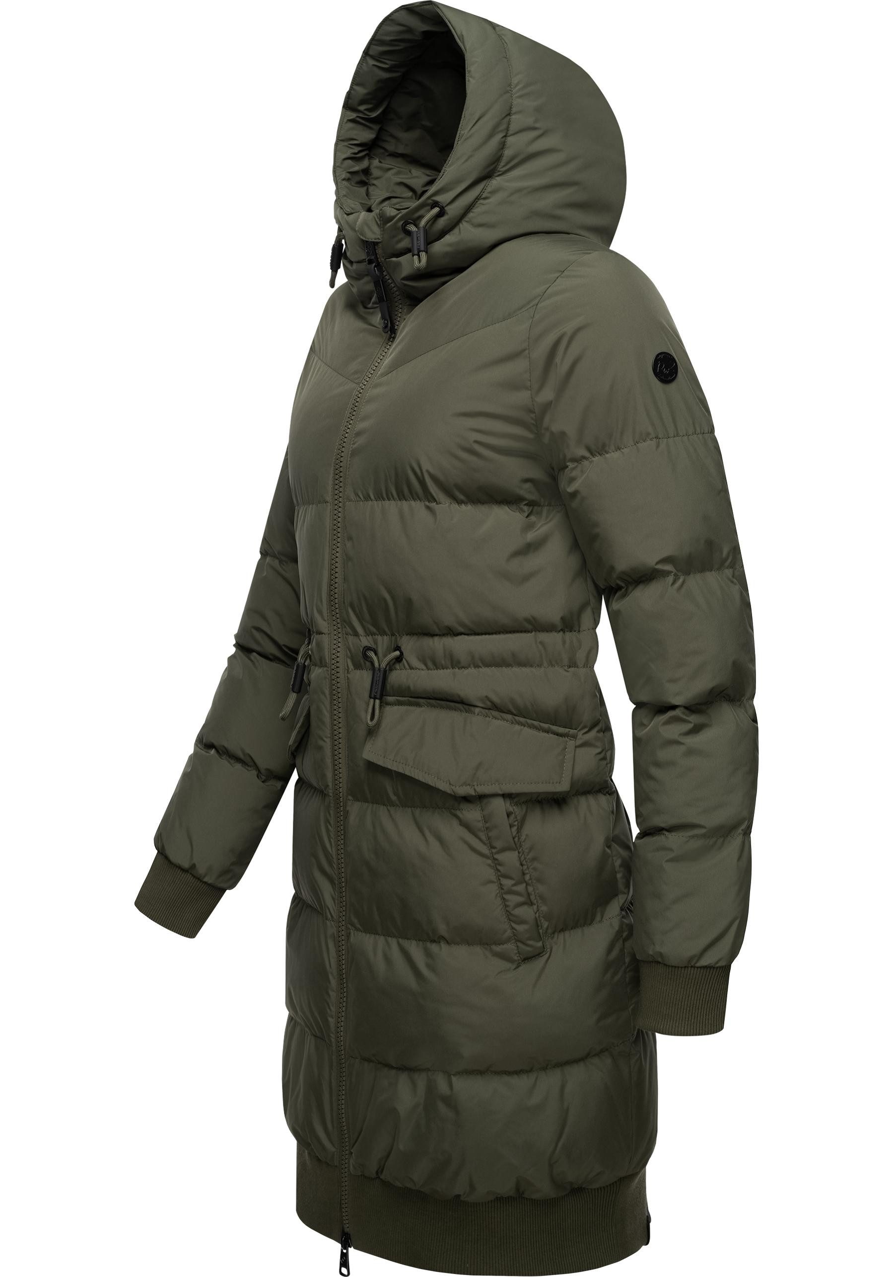 Ragwear Steppmantel Briosh Wasserdichter Damen Wintermantel mit Kapuze