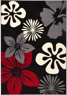 Teppich Flora, HANSE Home, rechteckig, Höhe: 9 mm, Kurzflor, Blumen Design, Kräftige Farben, ringsum gekettelt, Robust