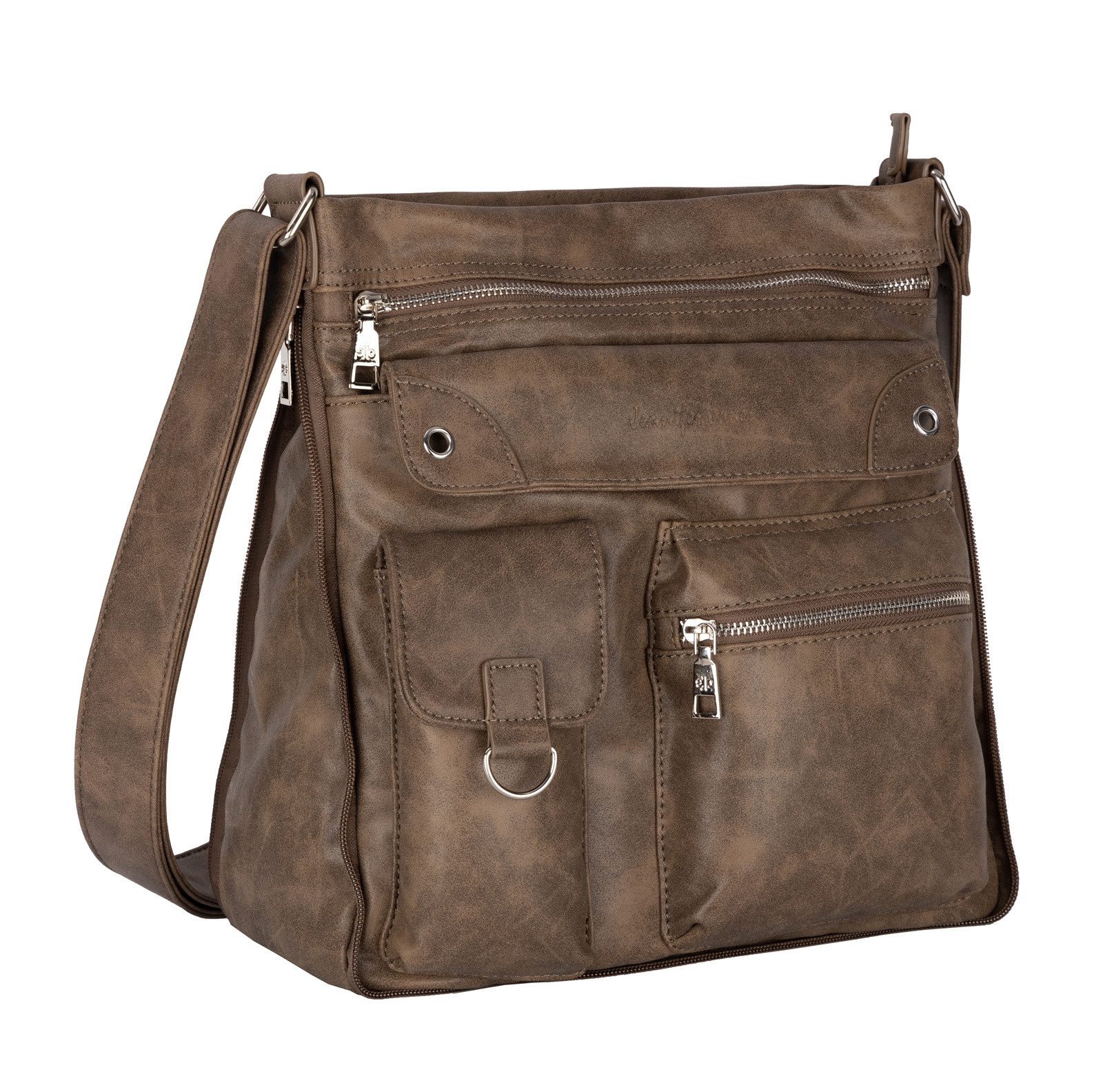 Jennifer Jones Umhängetasche Damen Tasche Schultertasche Umhängetasche Leder Optik Handtasche, als Schultertasche,Shopper,Handtasche tragbar