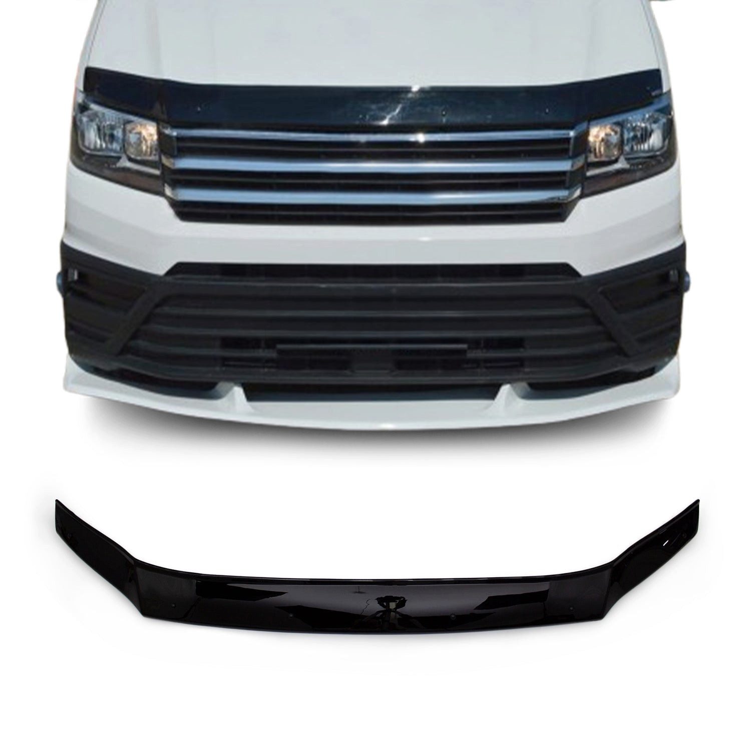 OMAC Lüftungsgitter Motorhaube Deflektor schutz für VW Grand California 2018-2025 Dunkel (1 St), Luftabweiser, Abweiser, Schneeschutz, Langlebig,Einfache Montage