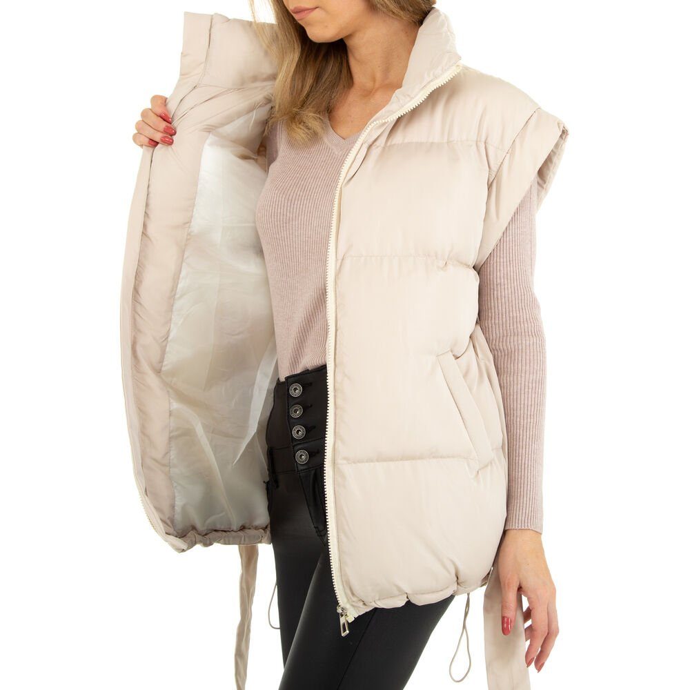 Damen Jacken Ital-Design Winterjacke Damen Freizeit Gefüttert Jacke in Creme