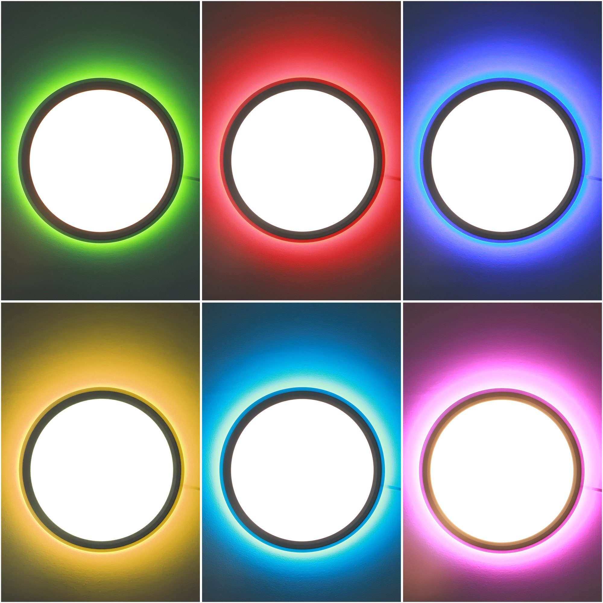 integriert, Dimmfunktion, fest HOMCOM Mehrfarbig, x Ø30 App- und Sprachsteuerung, 3,2cm, Deckenleuchte LED Deckenlampe