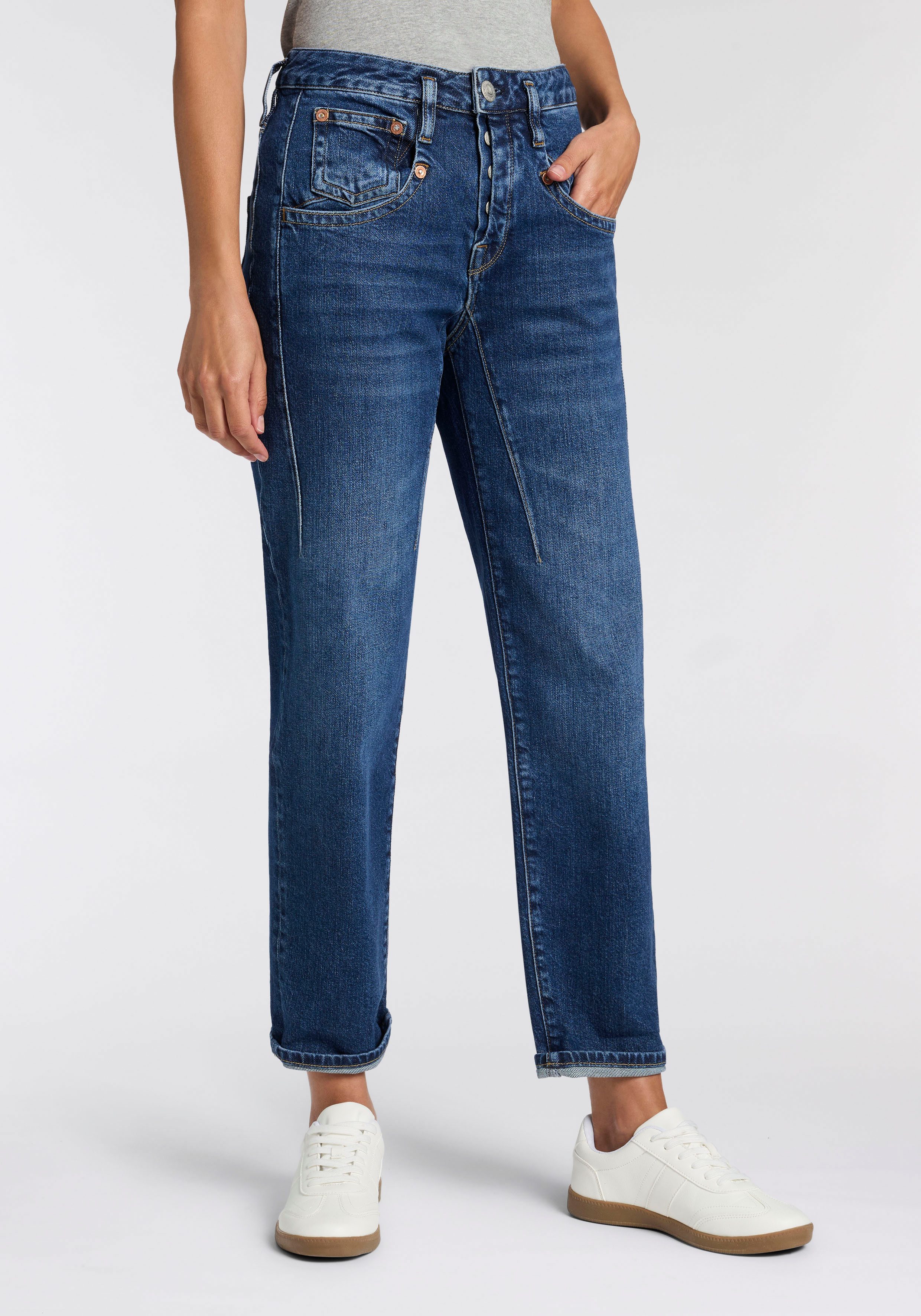 Herrlicher Boyfriend-Jeans Shyra Tap Denim High Waist mit Umschlagsaum
