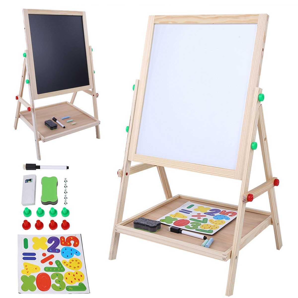 SURFOU Wandtafel 2-in-1 Kindermaltafel aus Holz, günstig online kaufen
