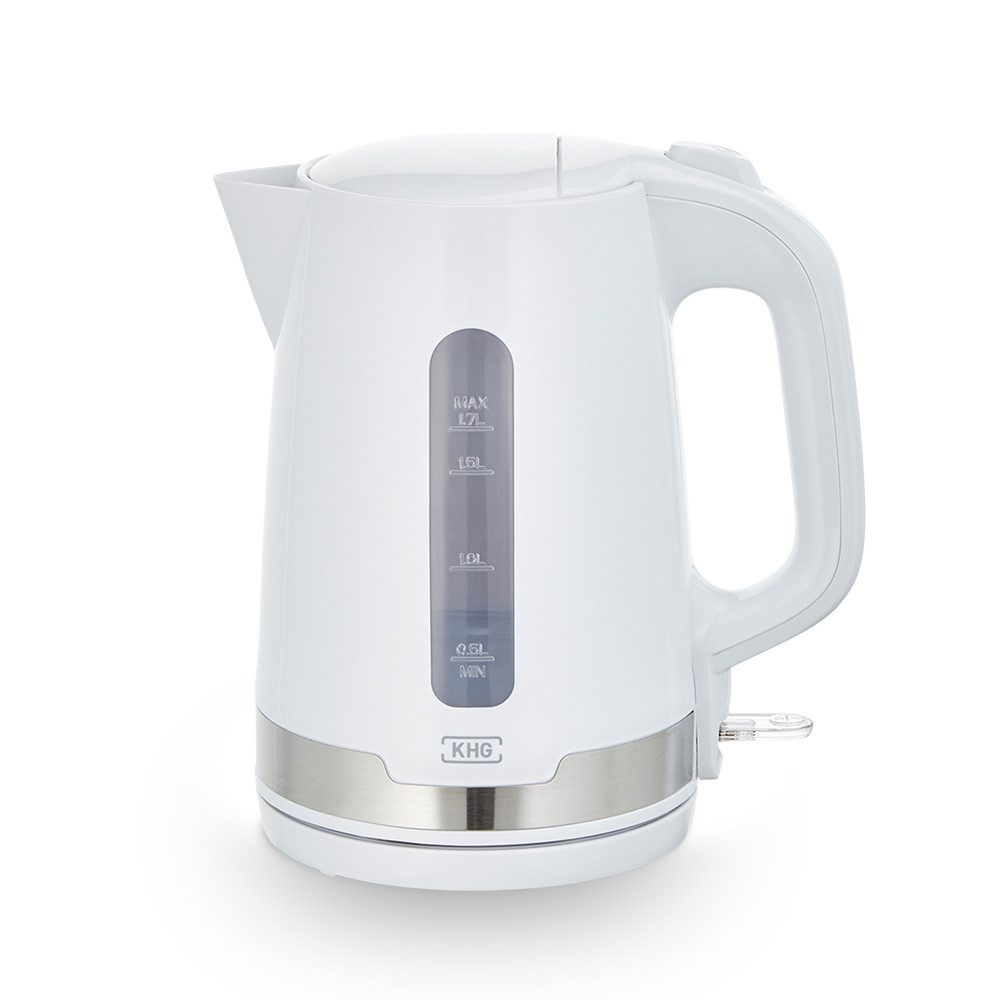 KHG Wasserkocher Wasserkocher WK-1708 WE2 in weiß aus Kunststoff, 1,7 Liter, 1.7 l