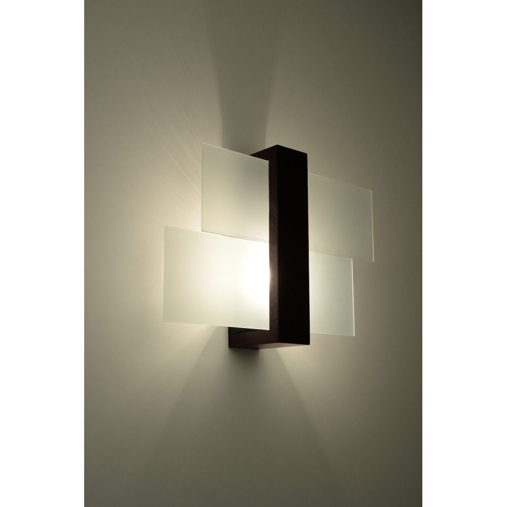SOLLUX lighting Deckenleuchte Wandlampe ca. 1x 1 wenge, E27, 30x12x30 cm FENIKS Wandleuchte
