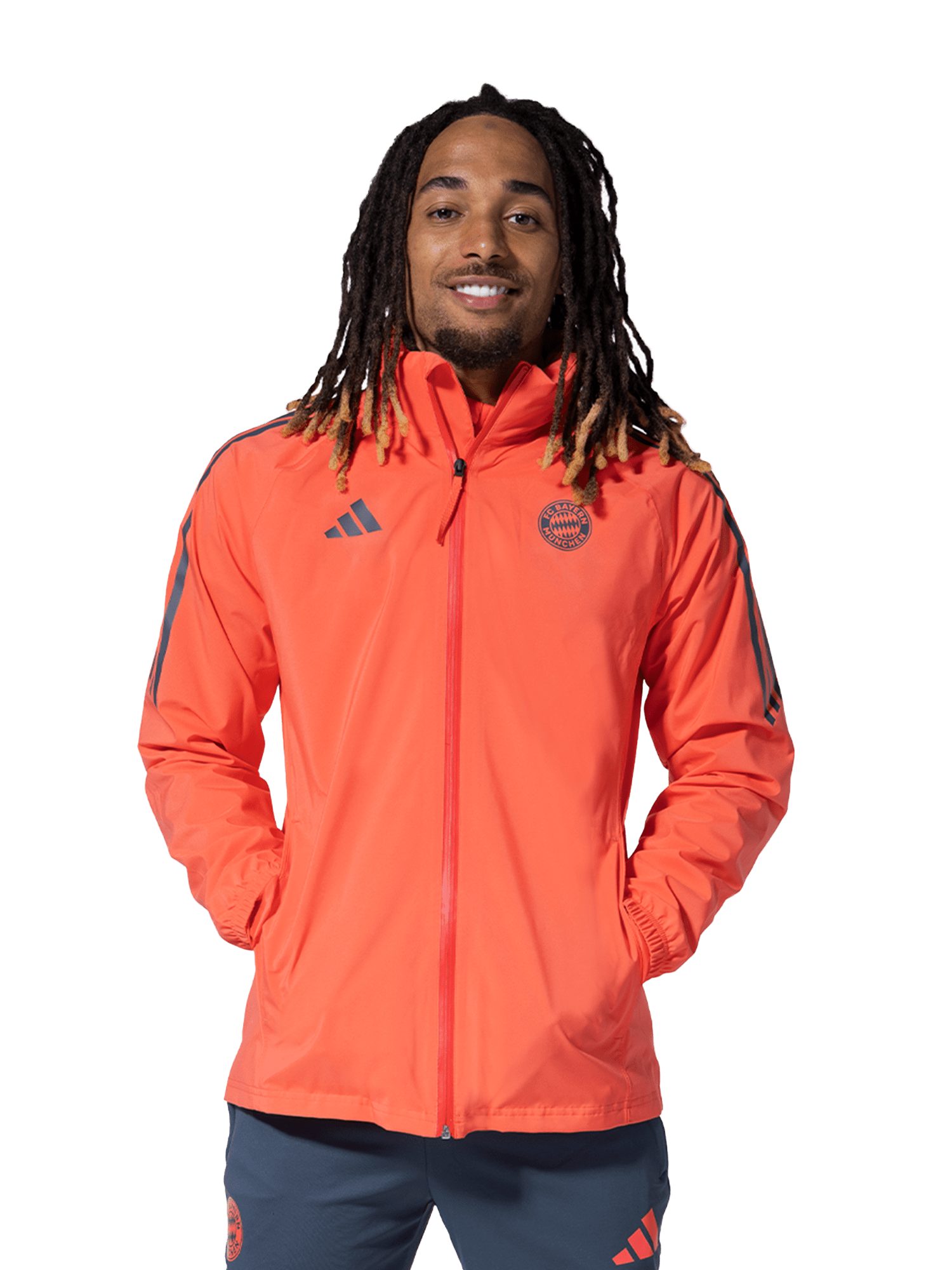 adidas Performance Regenjacke FC Bayern München, Regenjacke Teamline, Unisex, Orange