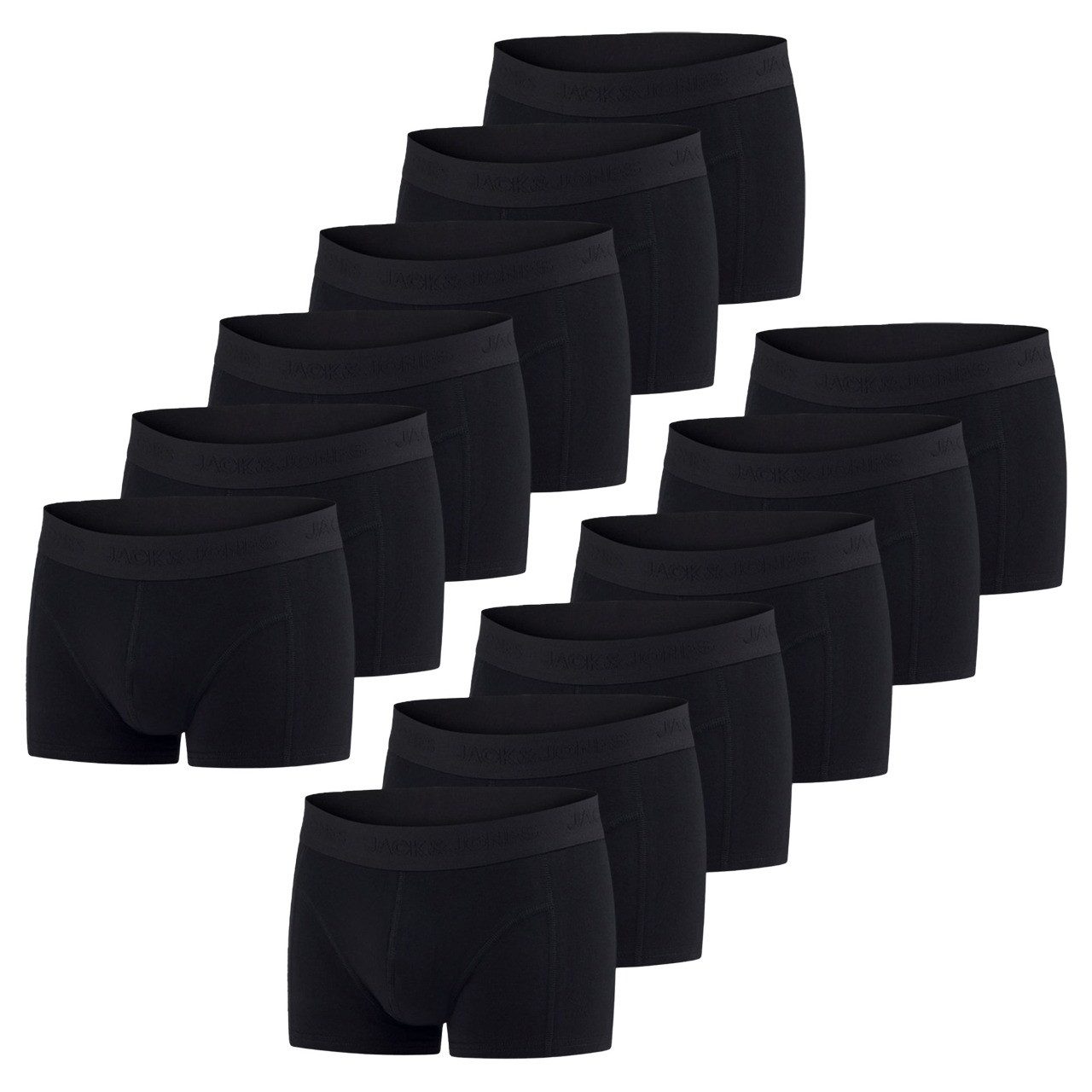 Jack & Jones Boxershorts Herren Retroshorts JACJEANS TRUNKS 12er Pack Regular Fit (Vorteilspack, 12-St) Unterhosen mit Stretch