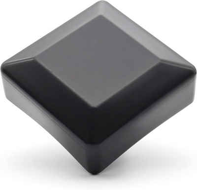 Enkotrade Zaunpfosten Zaunkappen quadratisch, (4-St), Schwarz, Quadratisch, 16 x 16 mm, witterungsbeständig. Made in Europa