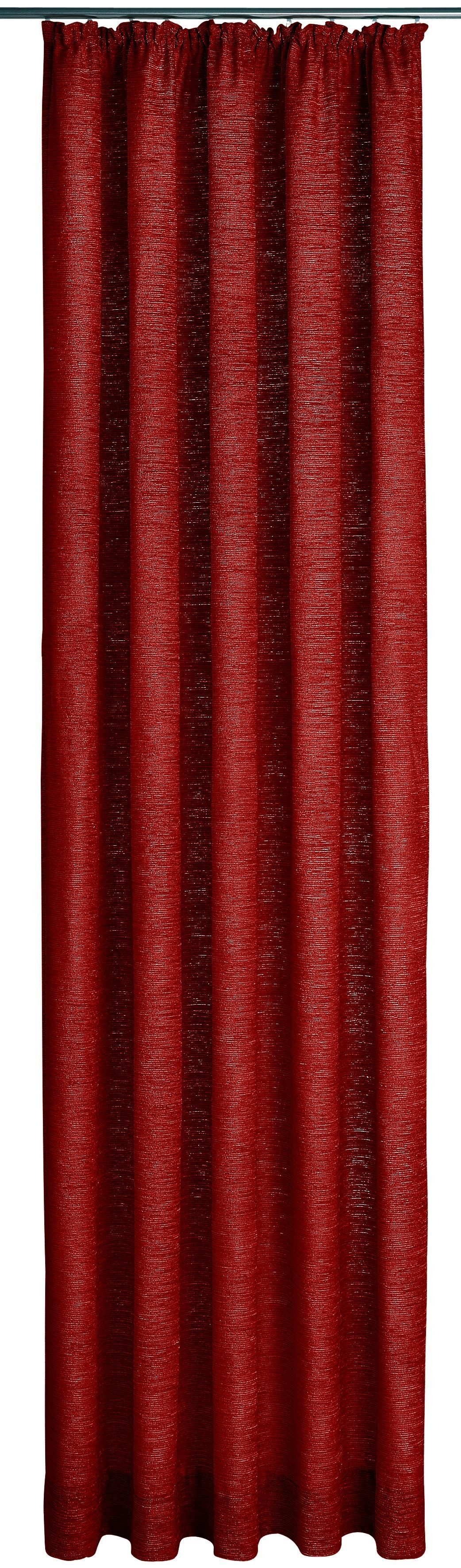 Vorhang Warnow, Wirth, blickdicht, 270 St), rot (1 g/m2 Kräuselband Chenille