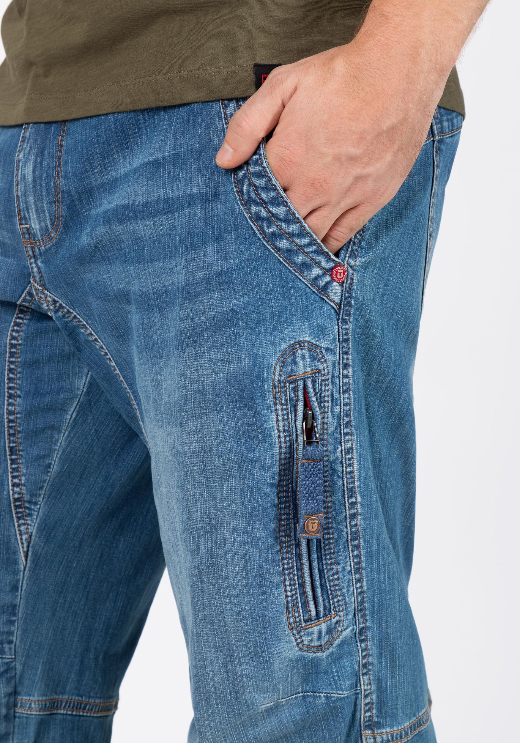 TIMEZONE Jeansshorts Jeans mit geradem Bein und Kontrast Nähten Regular ConnorTZ 3/4