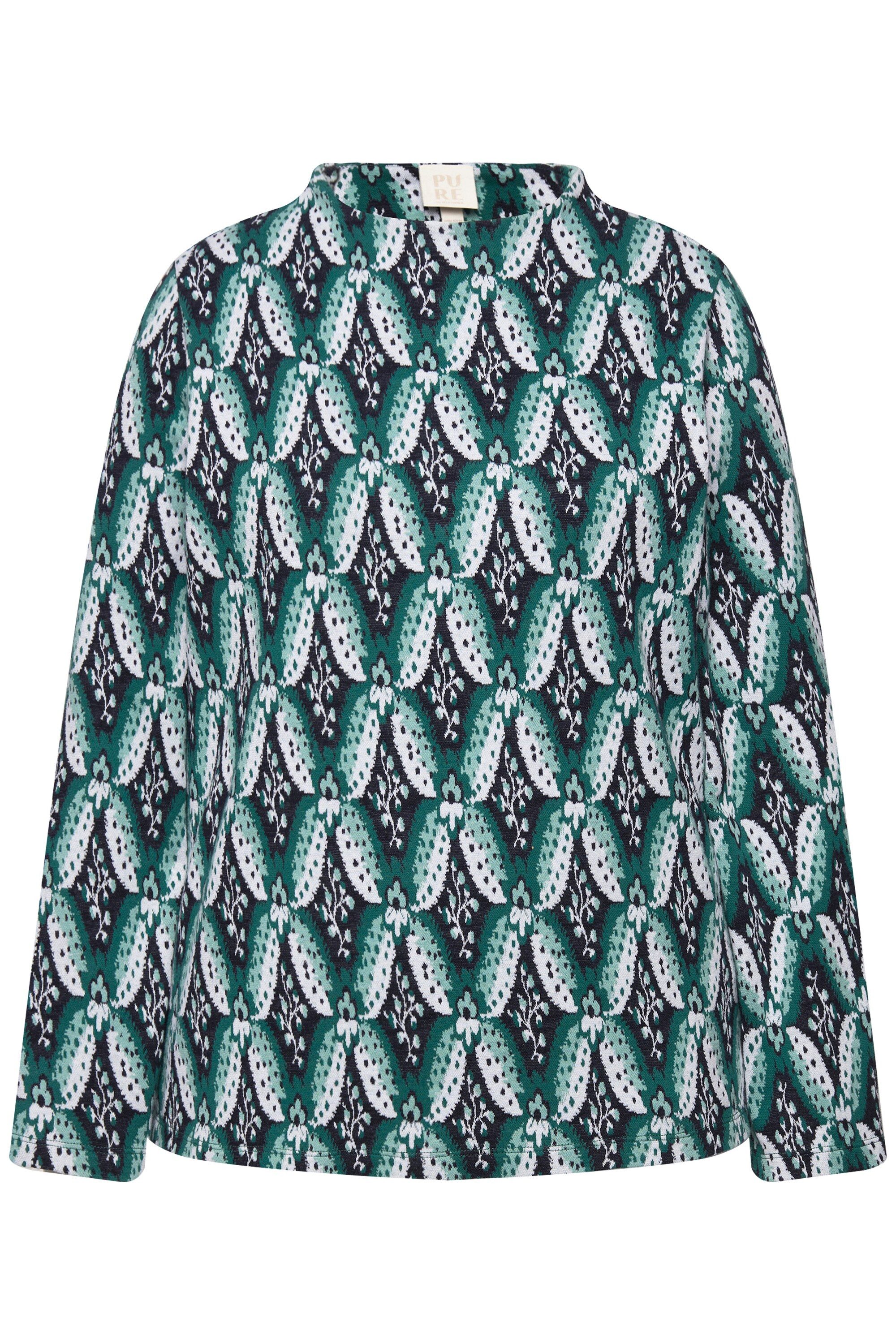 Sweatshirt Sweatshirt Jacquard Stehkragen Langarm