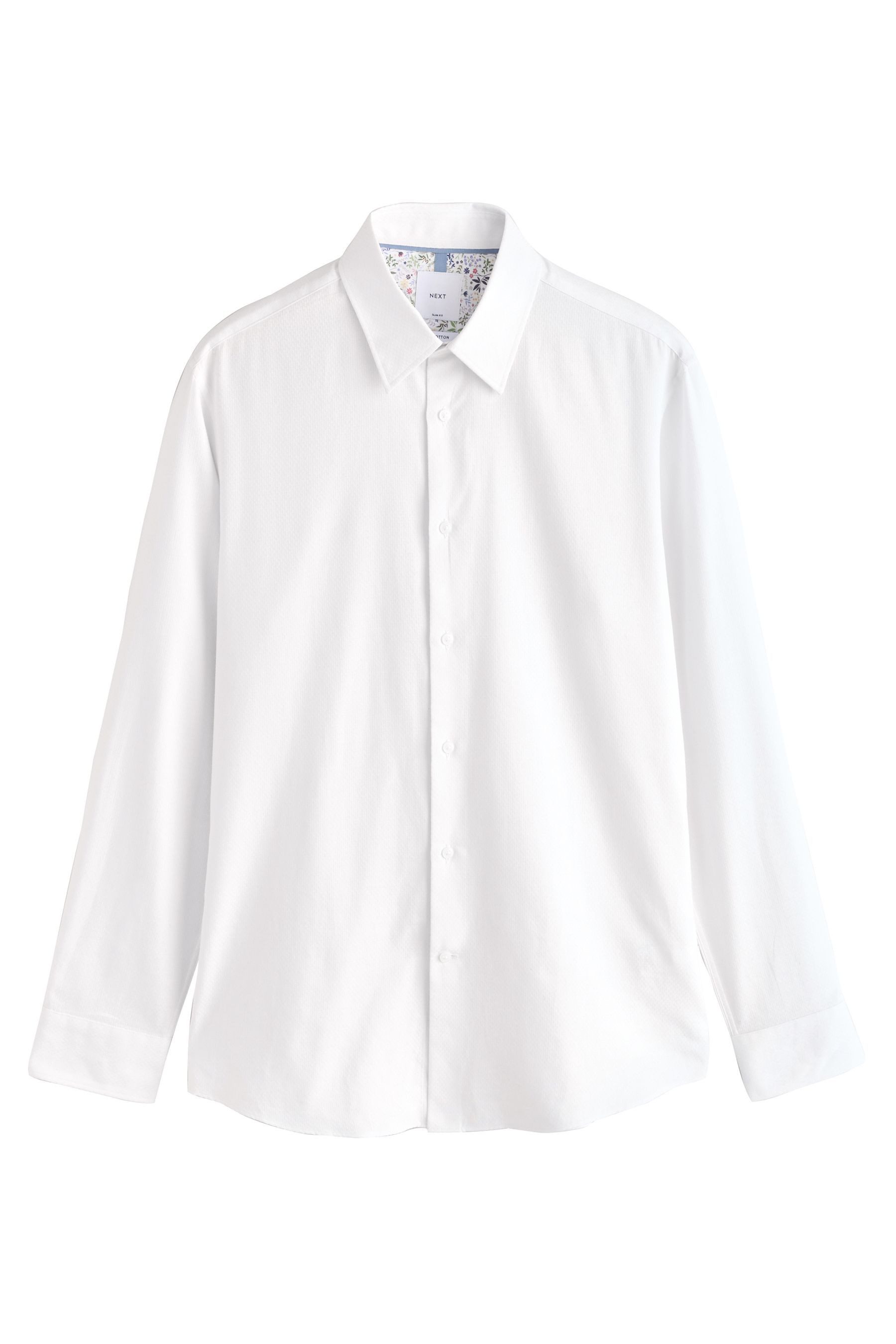 Langarmhemd Formelles Slim Fit Langarmhemd mit Besatz