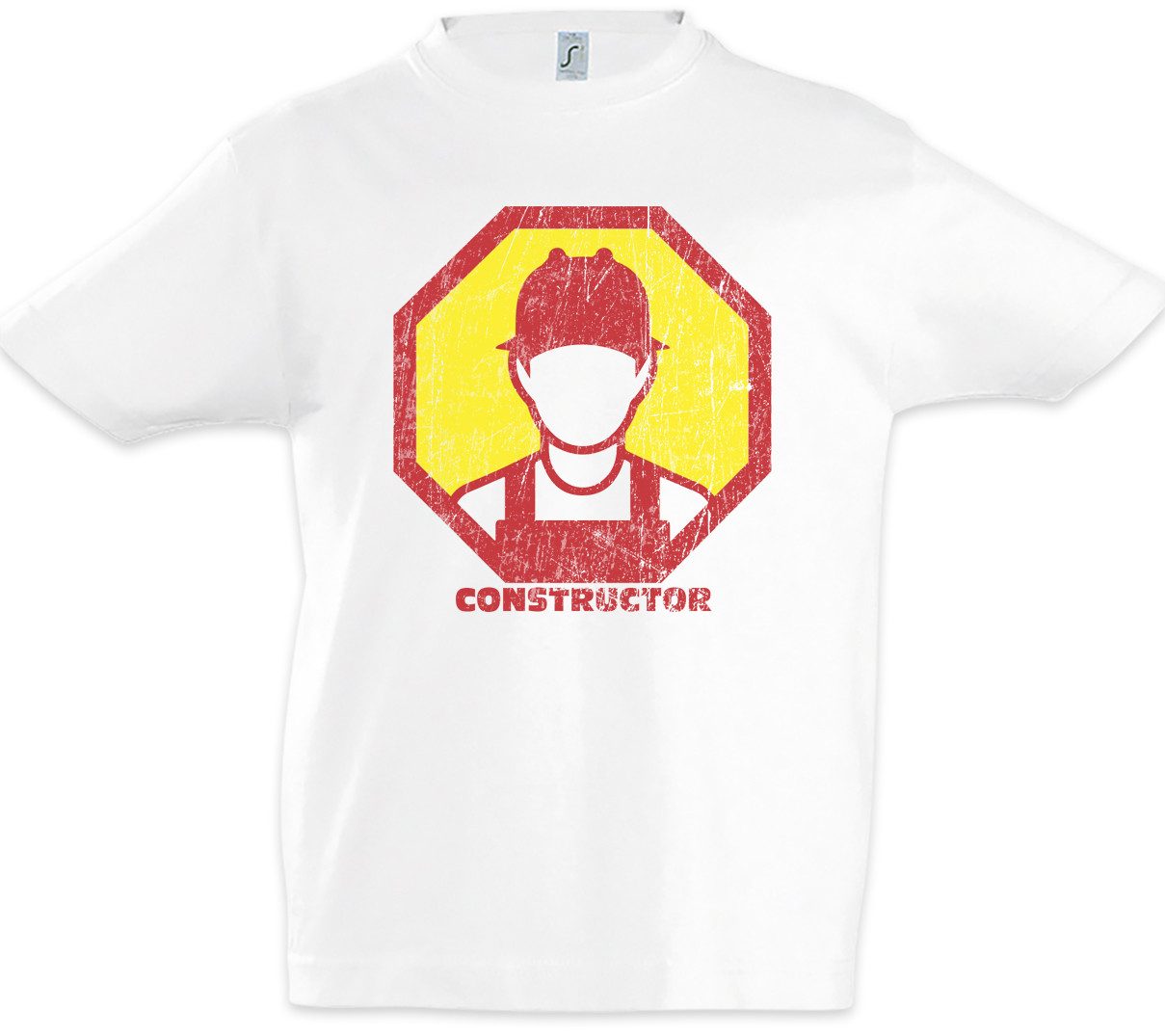 Print-Shirt Constructor II Kinder T-Shirt Handwerker Maurer Mason Bauarbeiter Bau