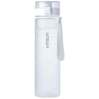 Vinsun Trinkflasche Trinkflasche 1L, Kohlensäure geeignet, auslaufsicher - Weiß, BPA frei, Geruchs- und Geschmacksneutral, Kohlensäure, auslaufsicher
