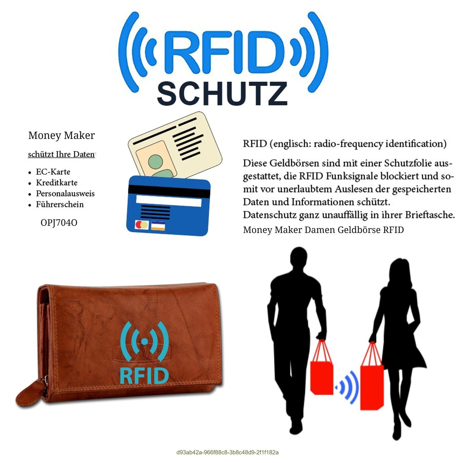 braun, chianti Money Maker Damen (Kellnerbörse, Echtleder Damen ca. MoneyMaker Breit 15,5cm rust, Kellnerbörse), Kellnerbörse aus Geldbörse in RFID Kellnerbörse Börse