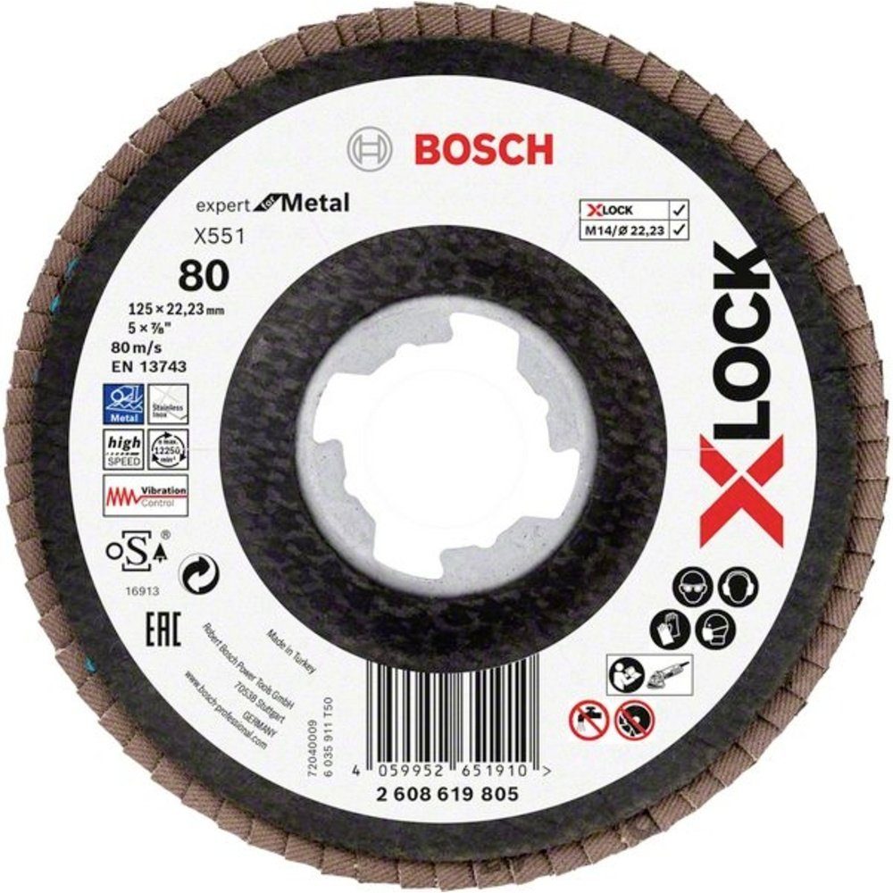 Bosch Professional Schleifscheibe Bosch Accessories 2608619805 X551 Fächerschleifscheibe Durchmesser 125