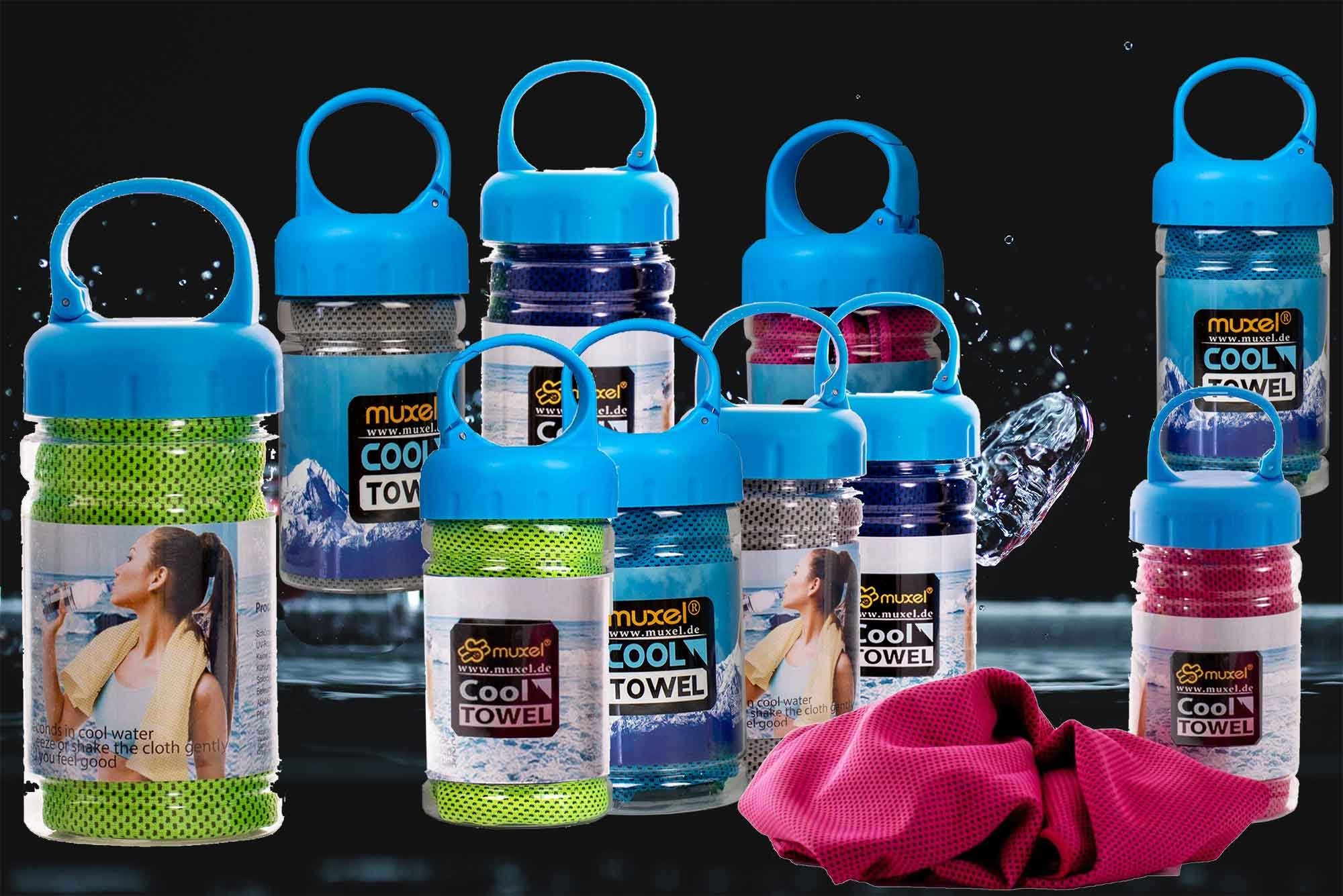 Muxel Sporthandtuch Ice Tuch, das Cool Down Towel oder Kühltuch bei Sport und Fitness 10, Kühlfaser (10-St)