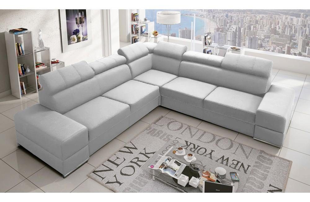 JVmoebel Ecksofa L-Form Designer Sofa Couch Ecksofa Neu Ecksofa Polster, Made in Europe Weiß
