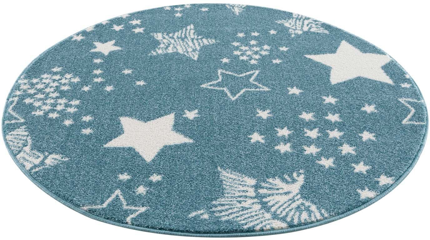 Carpet City Kinderteppich Anime9387, rund, Höhe: 11 mm, Sternen-Teppich, We günstig online kaufen