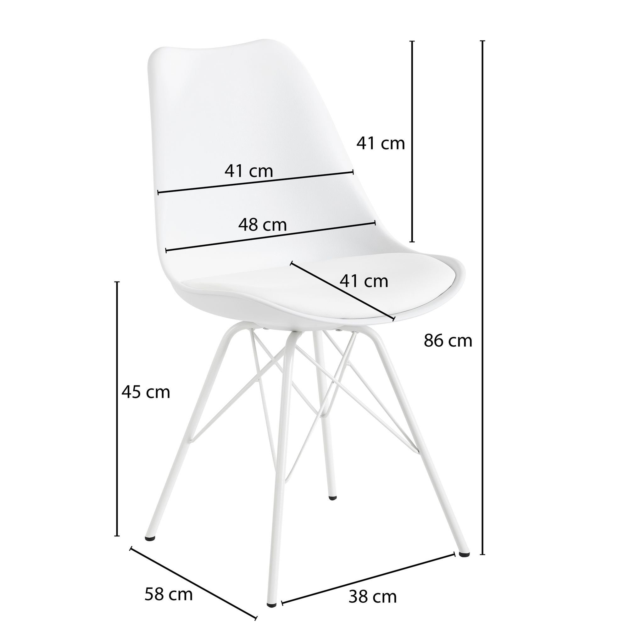 Set Stuhl Küchenstuhl KADIMA 2 Weiß DESIGN Kunstleder Esszimmerstuhl