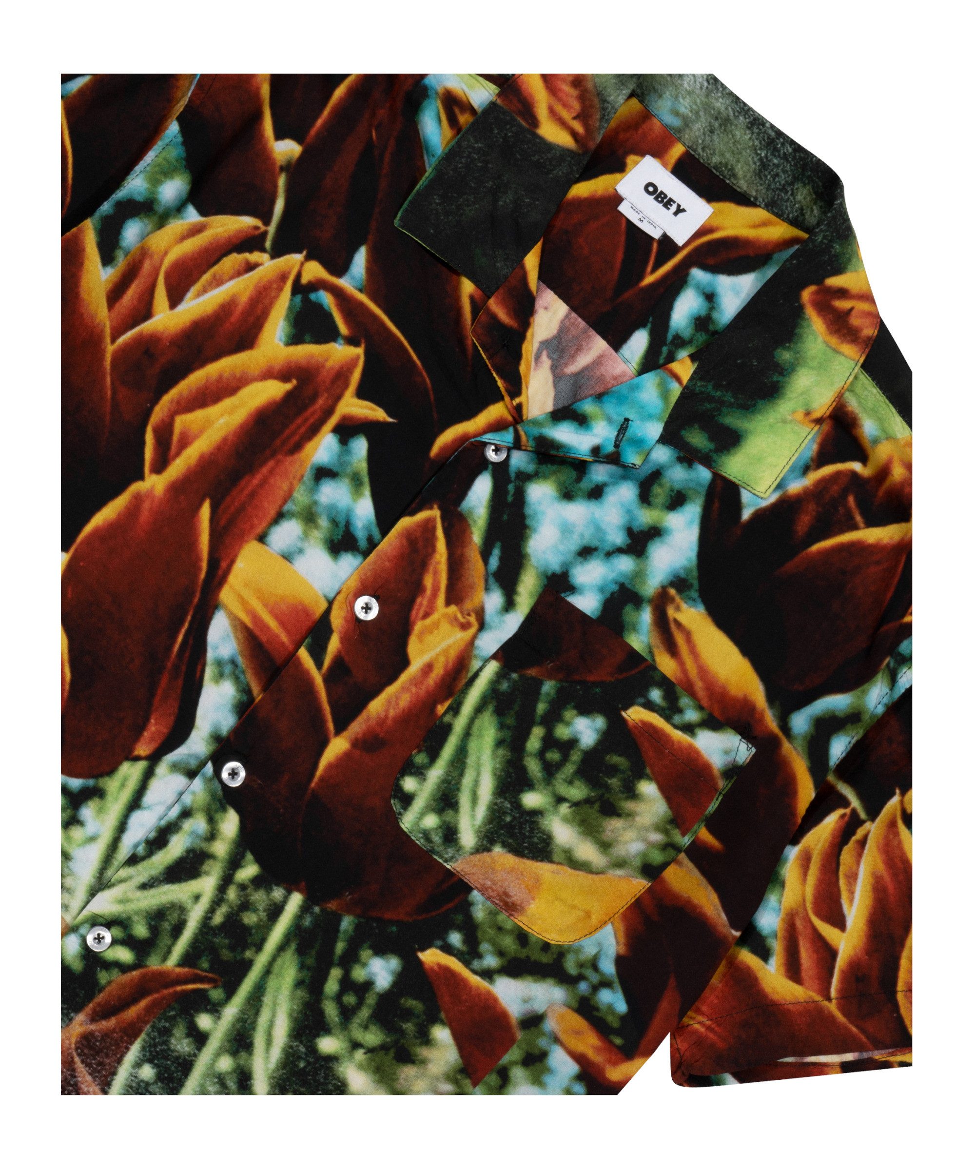 OBEY Langarmhemd Obey Bloom Woven Hemd Kurzarm-Shirts Herren