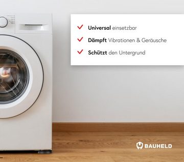 BAUHELD Untergestell Schwinungsdämpfer Waschmaschine, Zubehör für Miele, Midea, Siemens, Bosch, Haier, Beko, AEG, [Made in Germany] Vibrationsdämpfer Unterlegscheiben aus Hartgummi