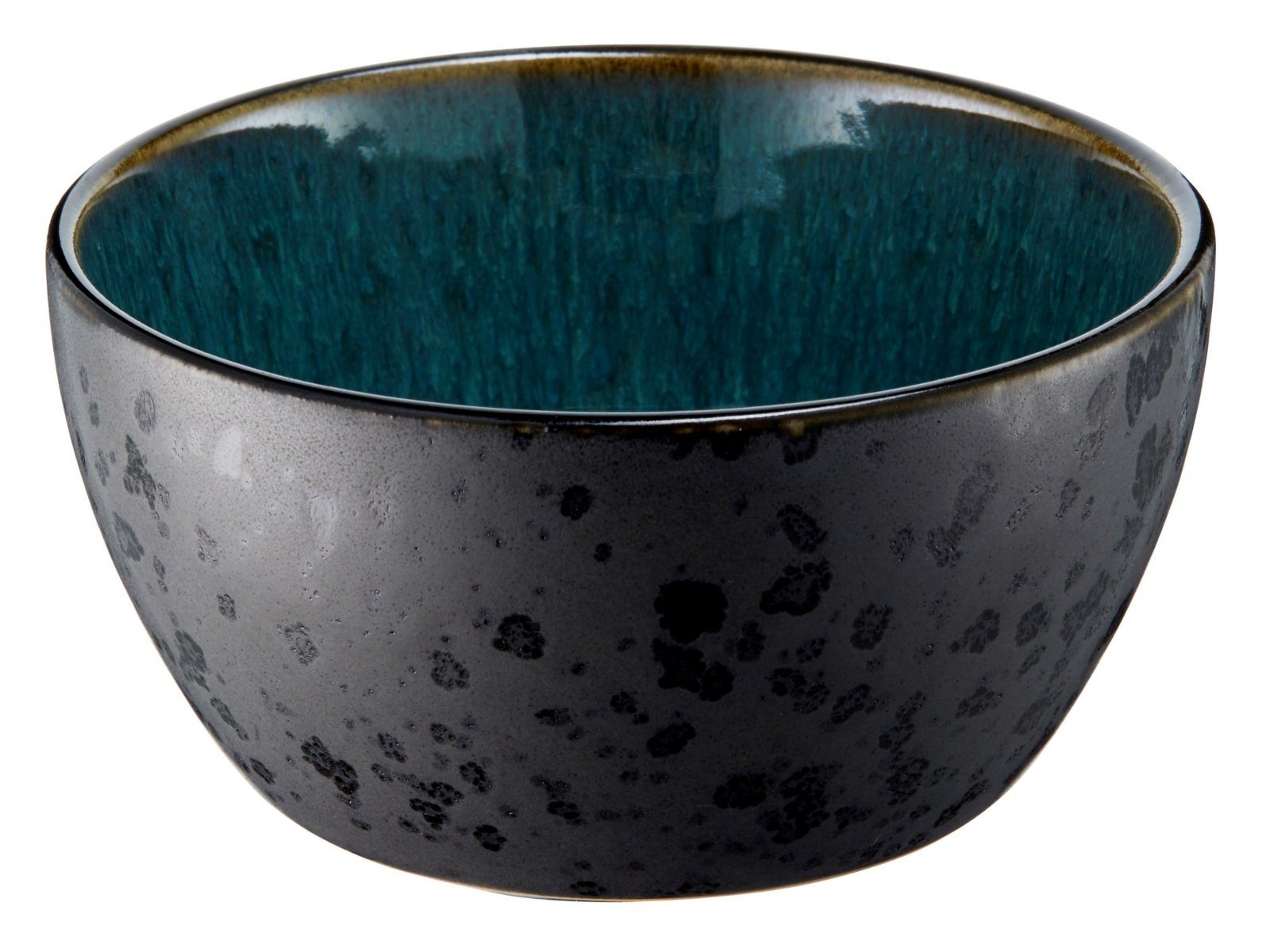 Bitz Schale Bowl matt black / shiny green 12 cm, Steinzeug, (Schüsseln & Schalen), Schale 12 cm Steinzeug Schwarz/Grün