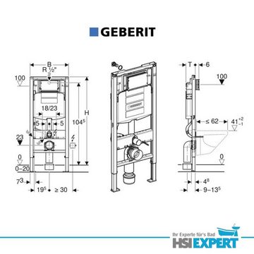 GEBERIT Vorwandelement WC Geberit Spülkasten Villeroy Boch WC Architectura, Spar-Set